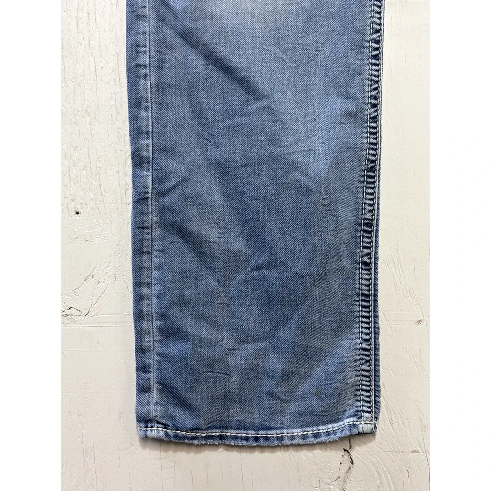 Mens SILVER ZAC Jeans Blue Cotton Blend Stretch Denim Pants Size 36x34